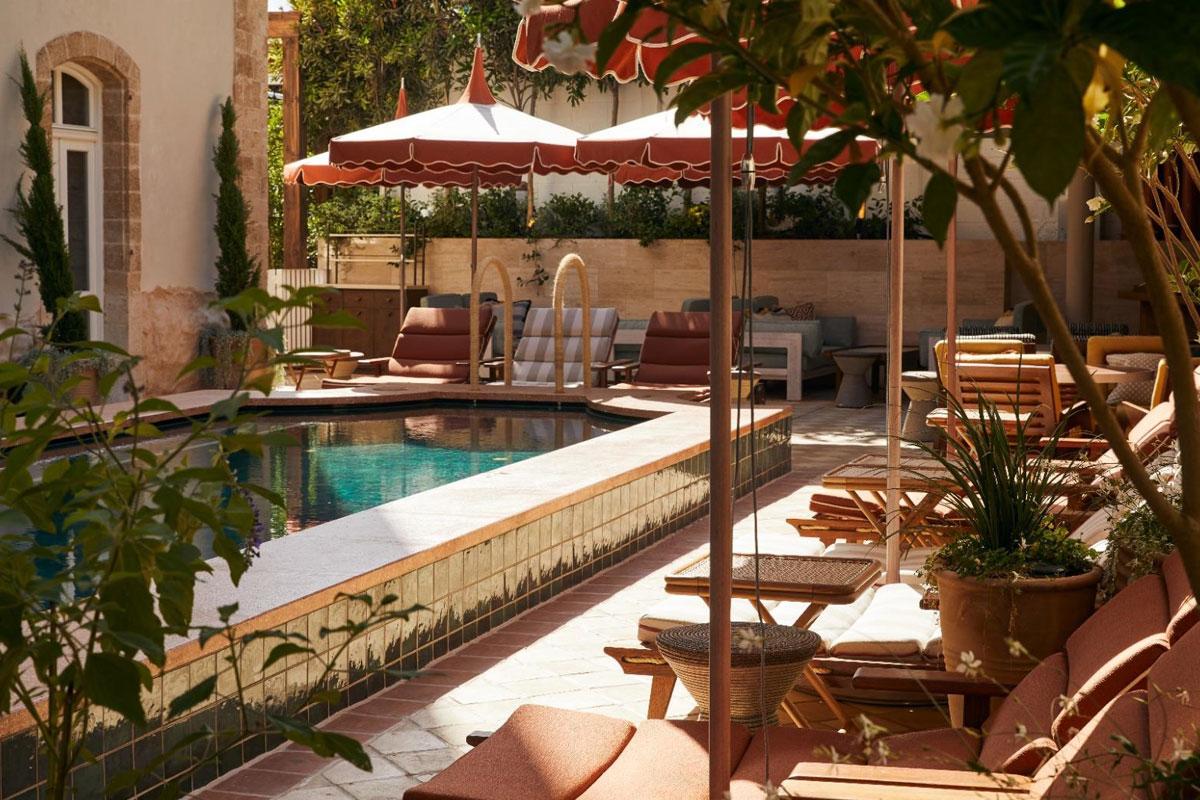 Courtyard and pool at Soho House Tel Aviv